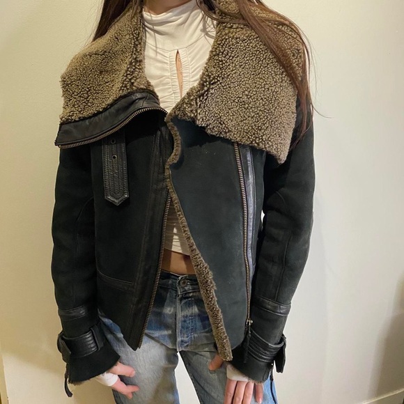 Vintage Topshop Sheepskin Jacket, Huge Collar - Picture 3 of 5